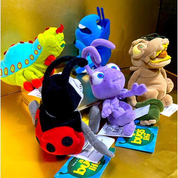 DISNEY EXCLUSIVE NWT VTG 90s BUGS LIFE BEAN BAG PLUSH SET (5) ADORABLE - Picture 2 of 15